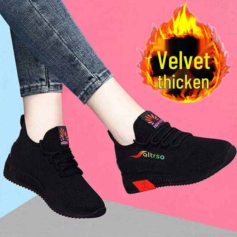 Spring 2025 Women's Non-Slip Black Casual Shoes with Soft Sole