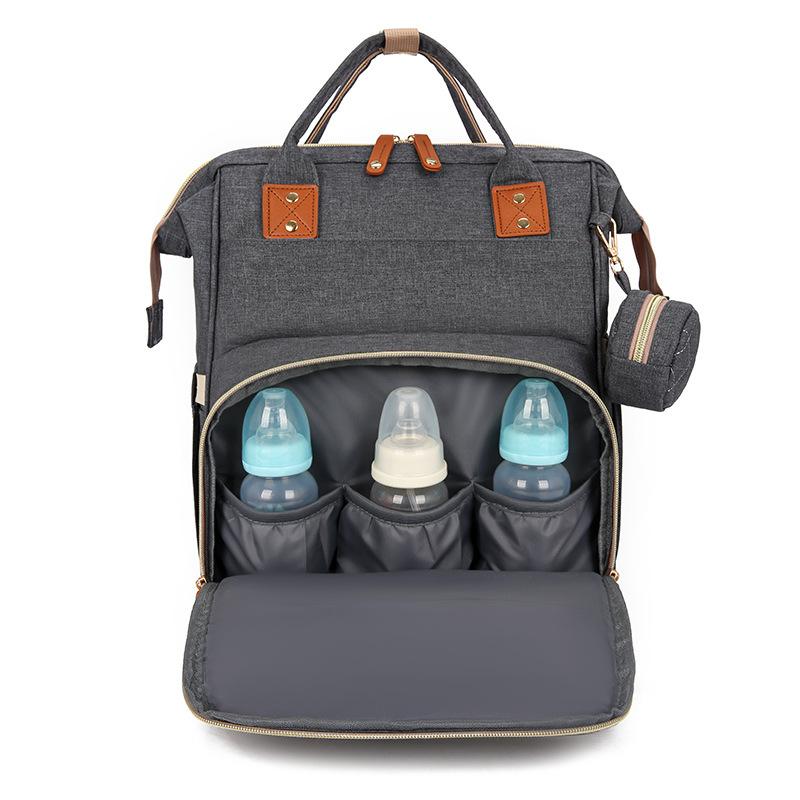 New Mommy Bag Large Capacity Portable Baby Bag Embroidered Thread Pacifier Bag Lightweight Double Shoulder Maternal and Infant Bag