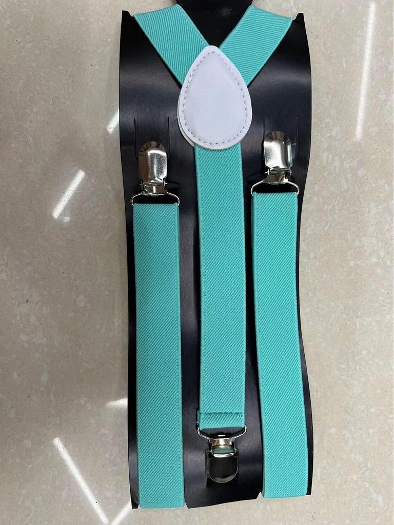 Unisex Black Adjustable Three-Clip High-Elastic Suspenders for Dress Pants