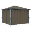 VidaXL Gazebo with Curtain 300x300 Cm Taupe Aluminium