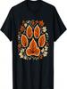 Herbst Herbstblatt Hundepfotenabdruck Haustiere Welpen Besitzer Hunde Liebhaber T-Shirt