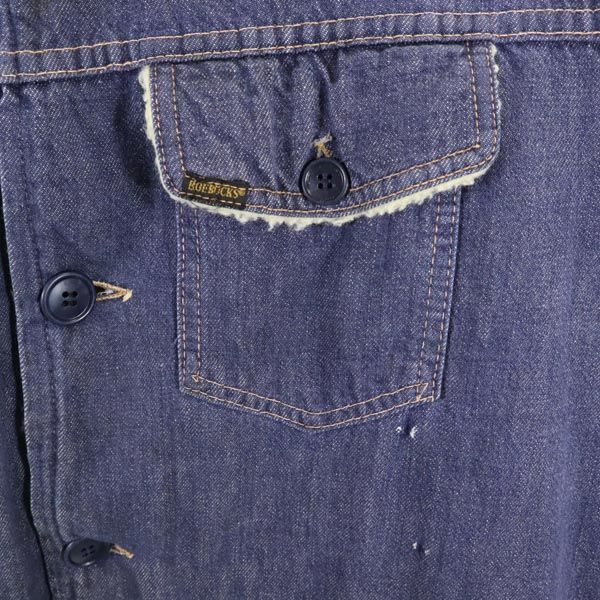 ROEBUCKS 70s Vintage Denim Jacket Fleece-lined Denim Jacket Men's Used