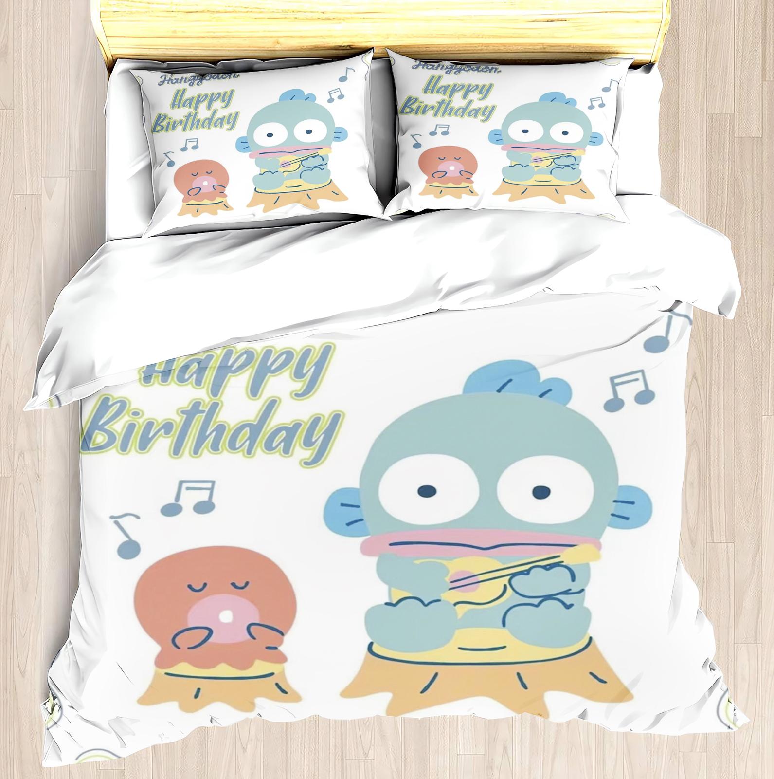 

Комплекты постельного белья Hangyodon Sanrio Покрывало Пододеяльник Наволочка Наборы из 2-3 предметов Детский Взрослый Декор для спальни EU Single 135x200cm