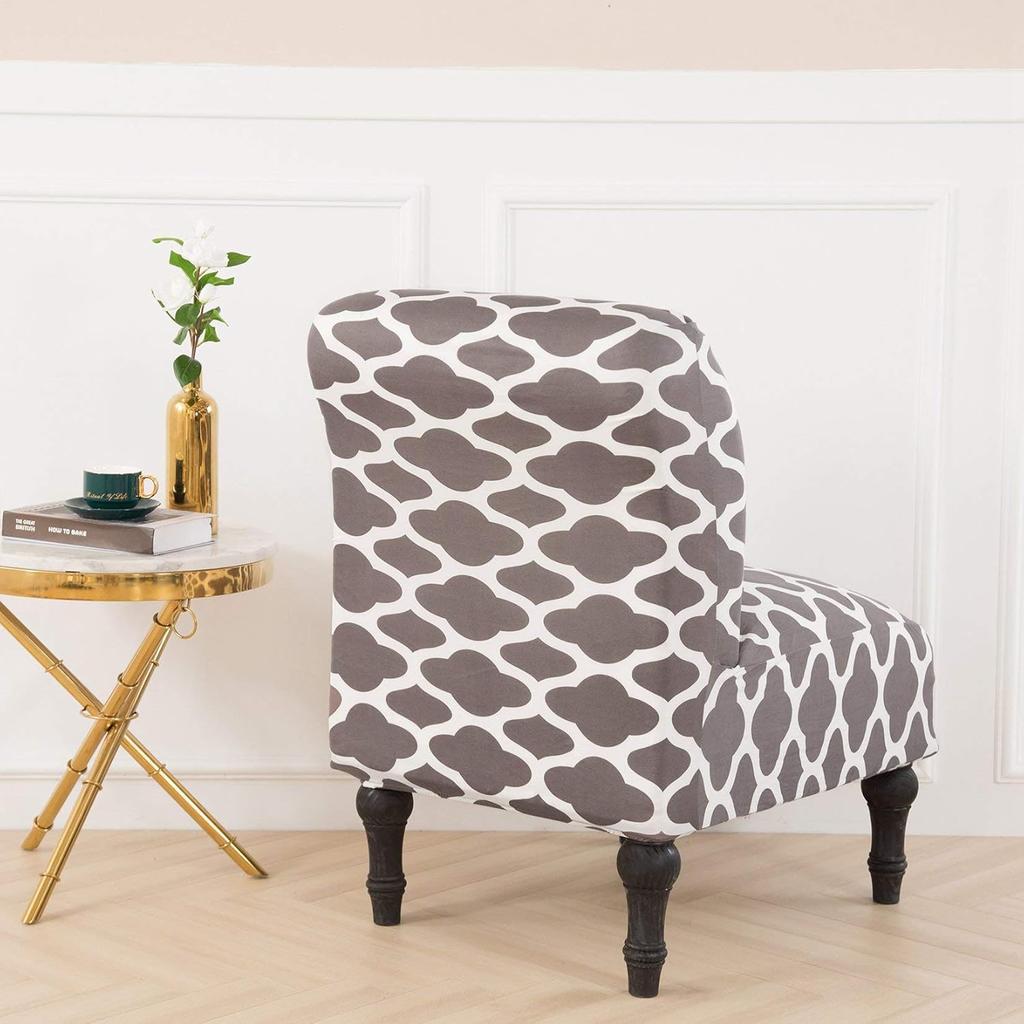 Armless Accent Chair Cover Slipcover Stretch Jacquard Furniture Protector Covers for Living Room #1 One Size