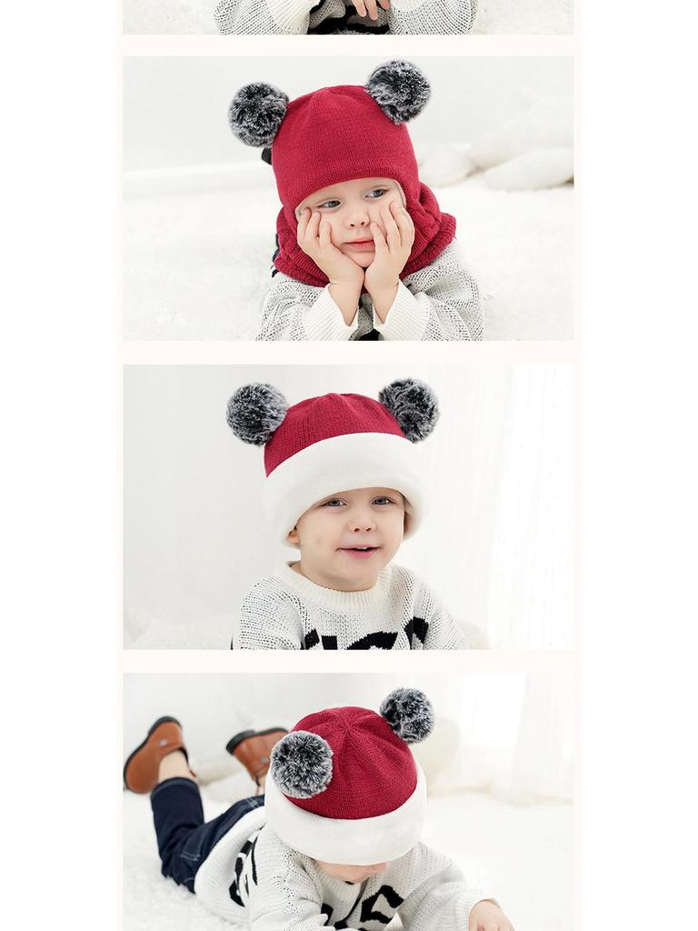 Children’s Fleece-Lined Knit Hat and Scarf with Ear Protection for Winter