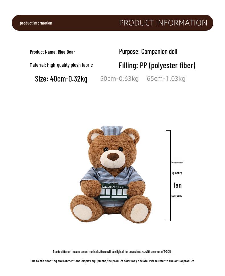 Adorable Plush Teddy Bear Doll - Comforting Gift for Girls