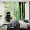 Set Of 2 Polyester Zen Curtains Semi Transparent Living Room Bedroom Kitchen Dining Curtain Sheer With Rod Pocket Ideal For