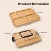 Transparent Bamboo Cheese Board Divided Grid Wooden Cheese Board Durable Serving Platter  Camping