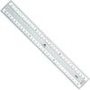 Transparent Ruler 2 White Bevels + Embossing 30 Cm