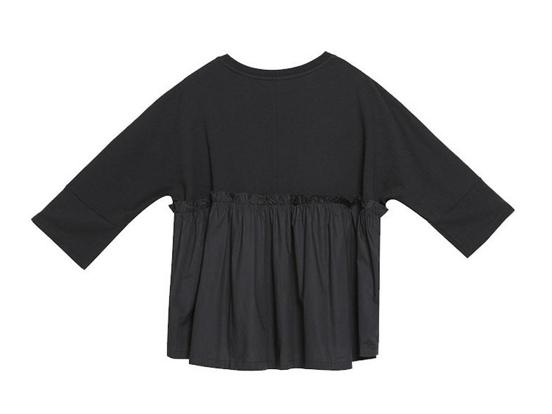 Women's Dark Ins European & American Patchwork Babydoll T-Shirt - Short Sleeve, Loose Fit, Trendy Casual Summer Top