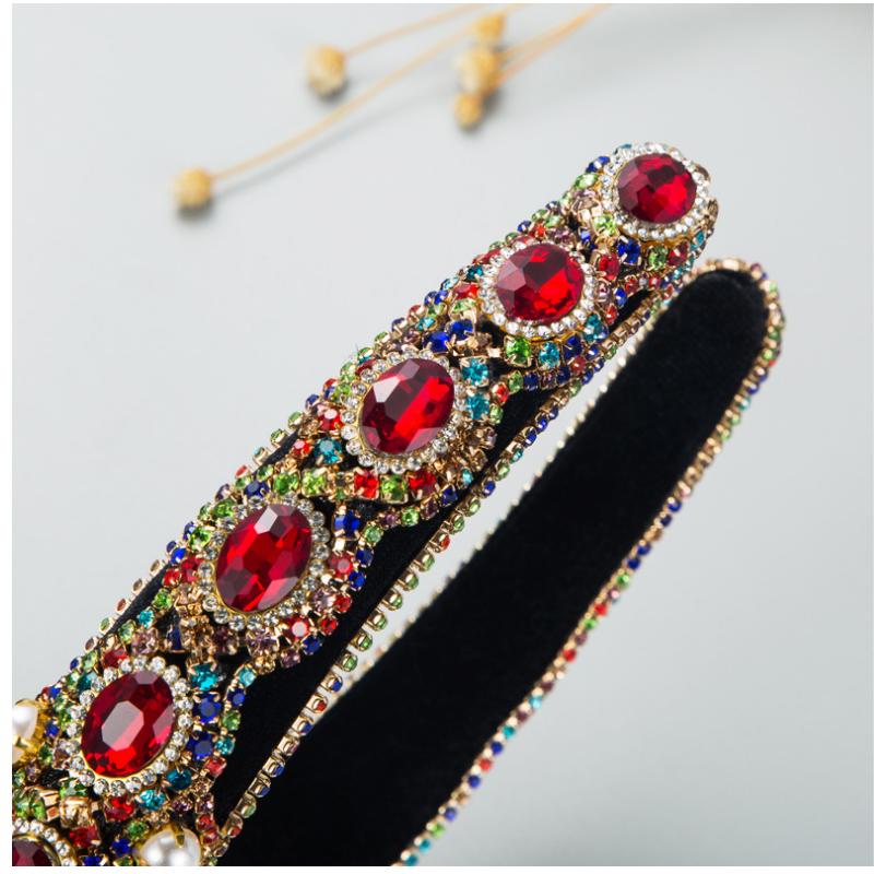 Baroque Style Headband High Cranial Top Spongy Cushioned Headband Elegant Luxury Headband Women's Hair Band