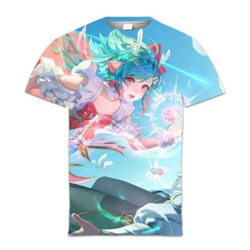 Summer King of Glory Game Clothes Men's Short Sleeved T-shirt for Middle School Students 3D Digital Printed T-shirts Top