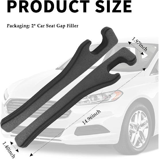 New Car Seat Gap Filler 2 Pack,Flexible Seat Gap Filler Strip To Avoid Dropping Items,Universal In Between Car Seats Catcher/Console Catcher For Cars