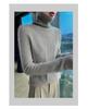 Women's High Neck Cable Knit Wool Sweater - Slimming Long Sleeve Cashmere Top