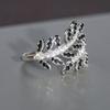 Cute Female White Black Zircon Stone Ring Vintage Silver Color Wedding  For Women