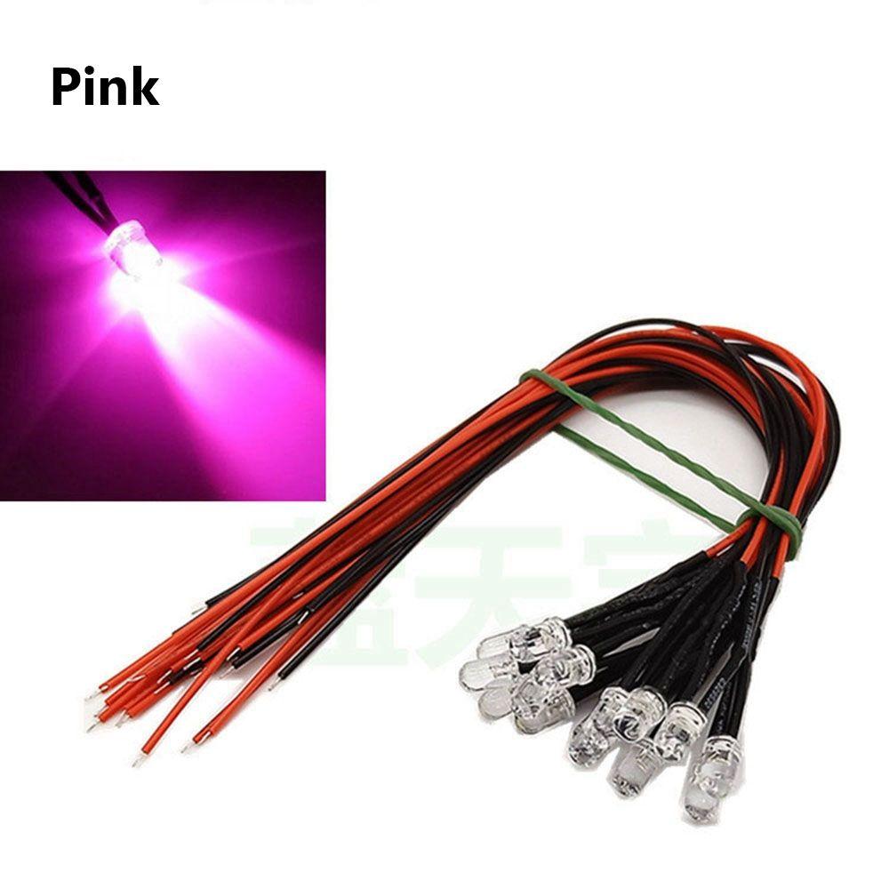 10pcs 3mm 12V LED Light Red White Yellow For 1/10 RC Crawler 1/14 Tamiya RC Truck Drift Car Truck Toys SCX10 SCANIA G63