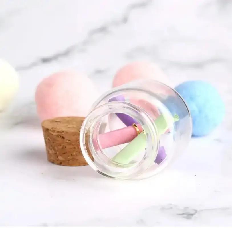 50/10Pcs Mini Clear Glass with Cork Transparent DIY Art Craft Message Bottle Empty Wishing Bottles Xmas Wedding Party Decoration