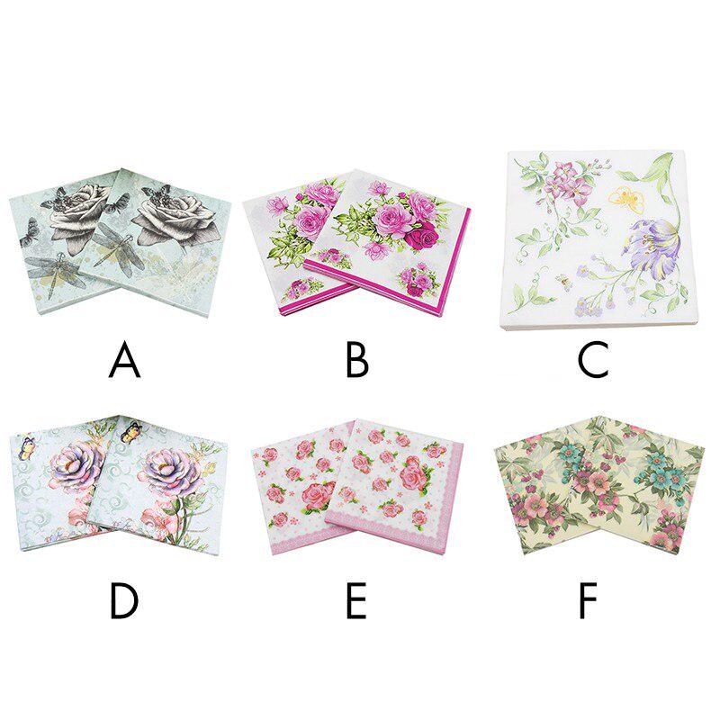 20x Christmas Colour Printing Napkin Paper Tissue Paper Festival Party Tableware