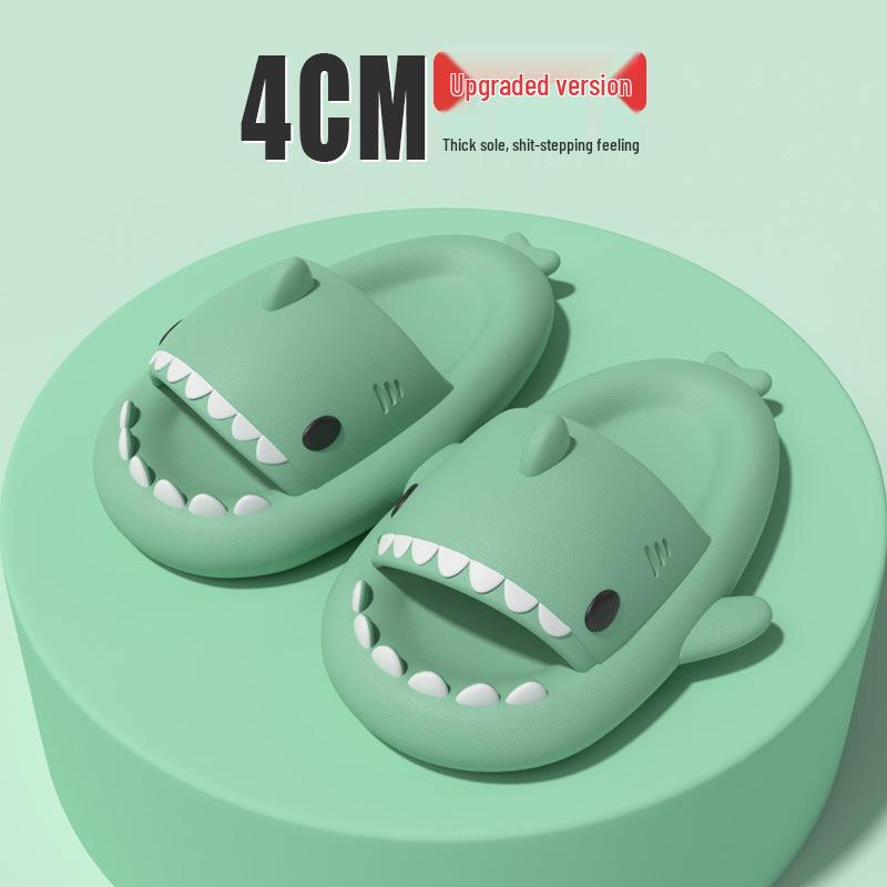 4cm Thick Sole Shark Slippers: Fun Cartoon EVA Slippers for Women, Men & Kids - Unique Stepping Sensation