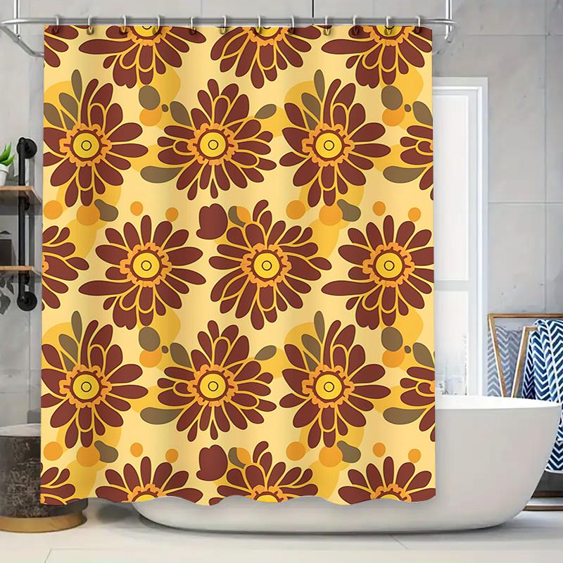 

Modern Floral Print Shower Curtain 3D Waterproof Fabric Design For Bathroom Decorations Luxury Home Accessories Free Shipping Wo W60H190(CM)-1 Pcs