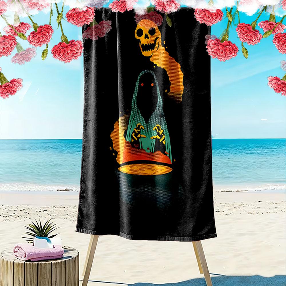Mystical Glowing Specter Whispers Print Beach Towel, Quick Drying, Suitable for Travel, Outdoor Sports, Jogging, the Beach and Swimming, Gift