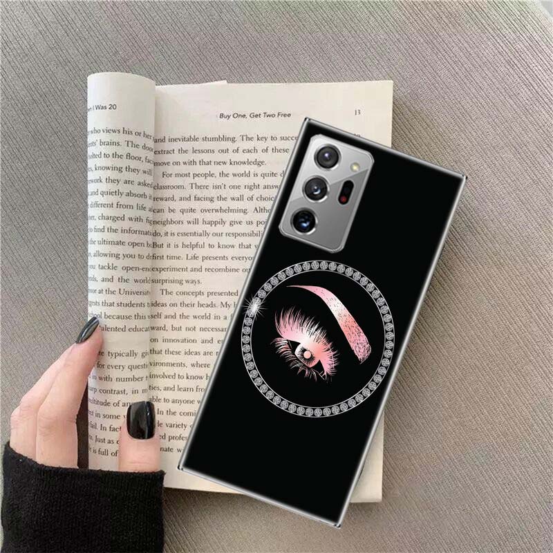 Eyelash Makeup Lip Painted Phone Case For Samsung S24 S23 FE S22 S25 Ultra S21 Plus Galaxy S20 FE S25 Edge Cover Capa Soft TPU F