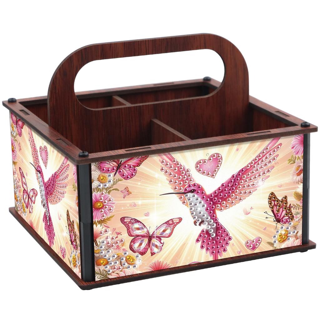 DIY Wooden Diamond Painting Kits Organizer Box Makeup Brush Organizer Home Dining Living Room Tabletop Art Decoration