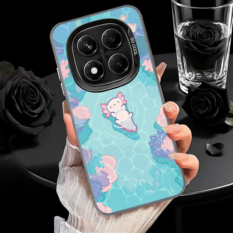 Axolotl Cartoon Cute Shockproof Phone Case for Xiaomi Redmi Note 15 14 13 12 Pro Plus 11 11S 11T 5G Cover Anti Fall Fundas