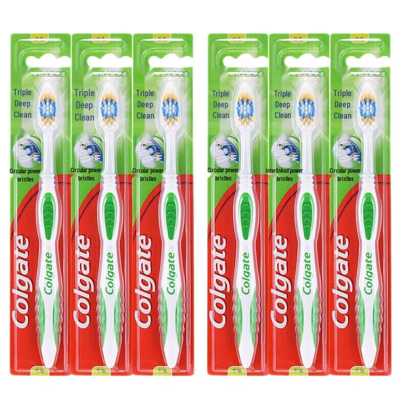 Colgate Triple Deep Clean Soft Bristle Toothbrush 6 Count