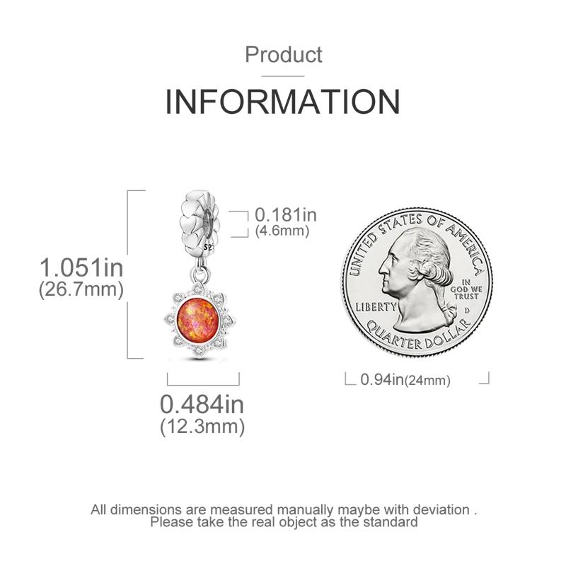Authentic Charm Bead Charms Copper Dreamy Orange Zircon Sun Bead Charms Compatible With Charm Bead Charms Plata Bracelets Ideal For Women Women Jewell