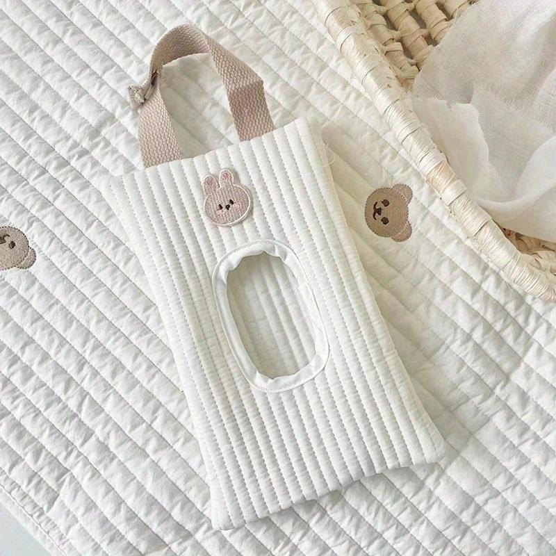 Cartoon Cute Bear Tissue Box Travel Car Portable Handheld Storage Bag Towel Cover Hanging Bag For Cart Accessories