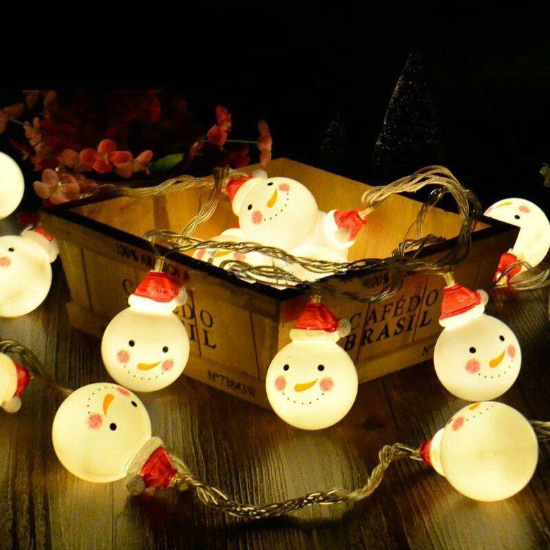 Led String Light Christmas Snowman Lamp Party Decoration Pendant Children Room