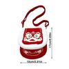 Embroidered Tote Bag Red Embroidered Plush Handbag Traditional Shoulder Bag for Ladies Girls Home Commuting Shopping Beach Sea
