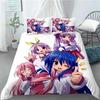 New Lucky Star 3D Print Anime Girl 3 PCS Duvet Cover Set Fashion Bedding Sets Comforter Duvet Cover Pillowcase Home Textiles