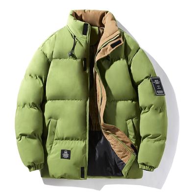 Patchwork Verdickte Pufferjacke Herren Neue Winter Parka Daunenmantel Koreanische Mode Herren High Street Stehkragen Baumwollgepolsterte Jacke
