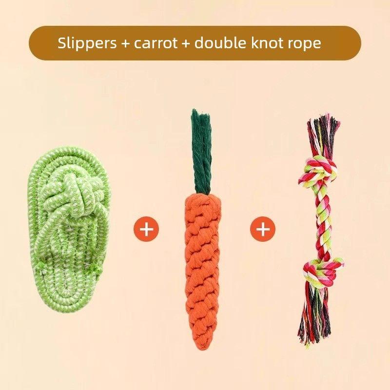 

Dog Toy Bends and Hitches Slippers Molar Long Lasting Small, Medium and Large Dogs Teddy/Golden Retriever Bichon Relieving Stuffy Pet Supplies Three-piece loss set