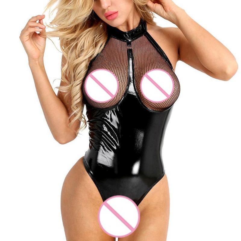 Sexy Lingerie One-piece Patent Leather Locomotive Suit Passion Suit Free Nightclub Locomotive Show