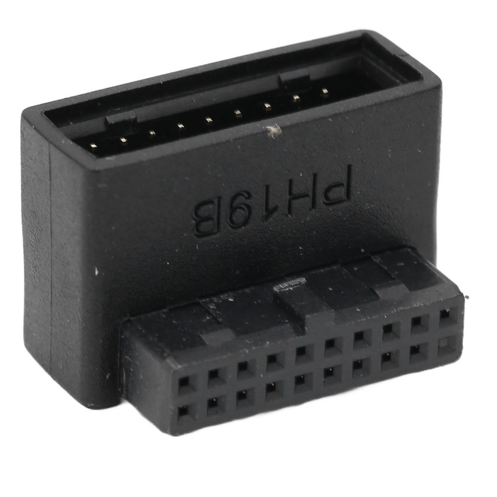 USB Front Panel Adapter Front Panel Socket 90 degrees Elbow USB3.0 19Pin to 20Pin Header Adapter for PC