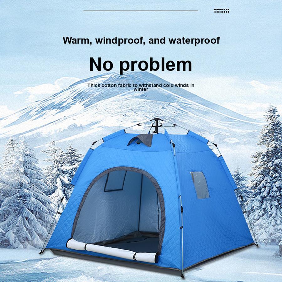 Guest Ice Fishing Tent Outdoor Tent Camping Tent Thickened Quilted Cotton Tent Extreme Cold Warmth Anti-Wind Waterproof