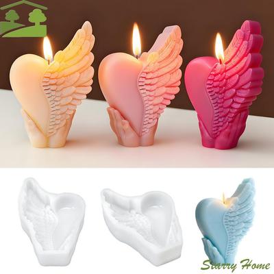 3D Forma na svíčku Láska Křídlo Opakovaně použitá Silikonová Forma Srdce Křídlo na Pryskyřici DIY Nepřilnavá Forma na Ručně vyráběné Mýdlo na Valentýna Dárek pro Pár