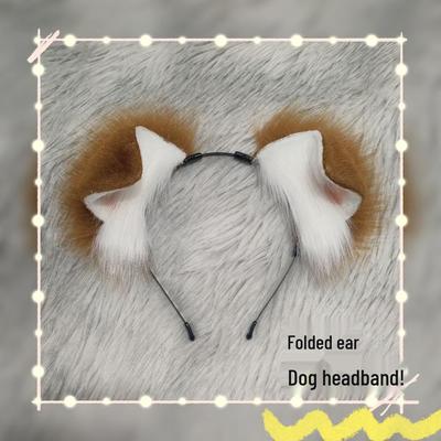 Handgefertigtes Stirnband mit gefalteten Hundeohren für Cosplay & Comic-Con