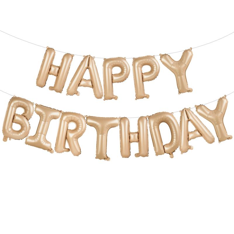 

13 шт. кремового цвета фольгированные шары с надписью «С днем рождения» для взрослых детей, мальчиков и девочек, украшения для вечеринки по случаю дня рождения, детский душ 16inch
