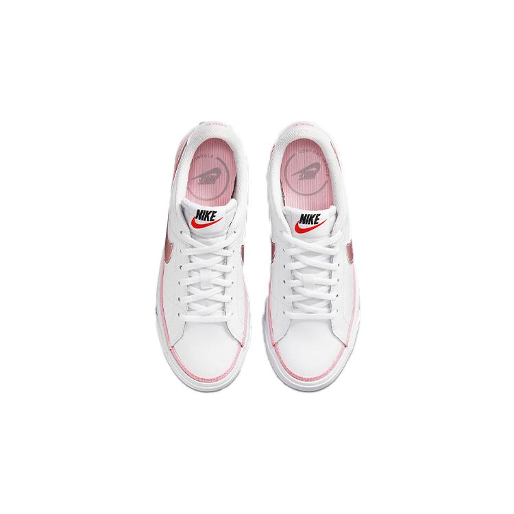 New Nike Court Legacy 'White Pink Glaze' GS DA5380-110