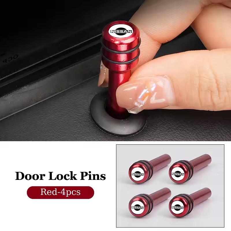 2PCS/4PCS for Nissan Teana Titan Qashqai Elgrand Leaf Juke Tiida Navara Note Car Door Lock Knob Pins Metal Covers Accessories