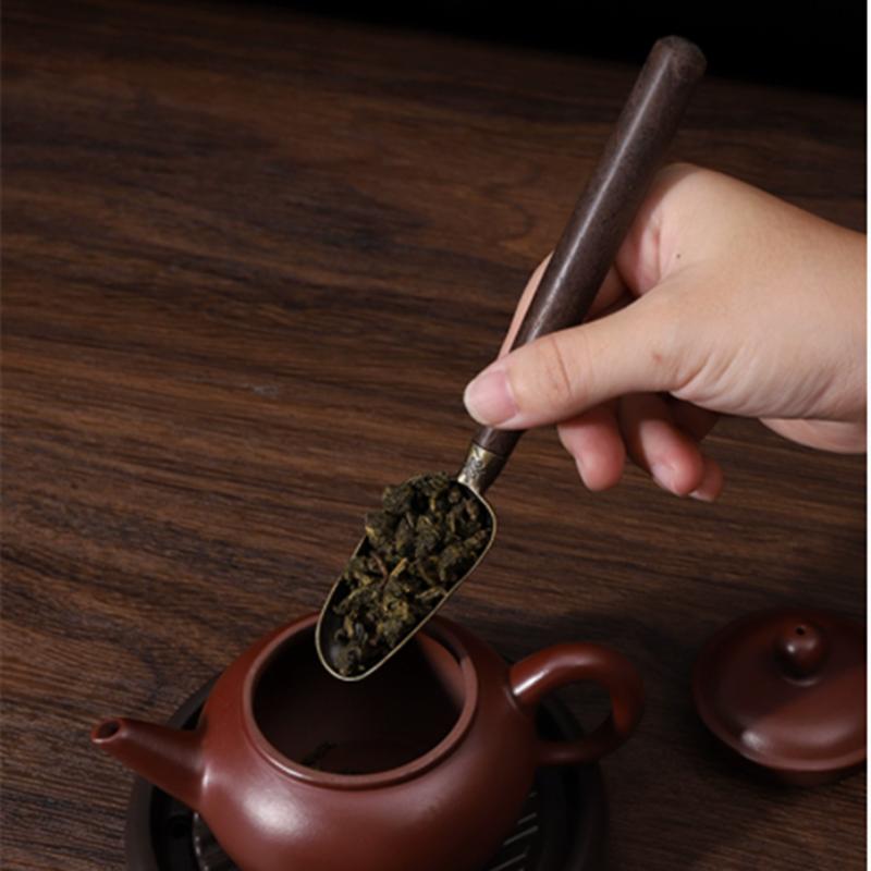 1PC Chinese Handmade Solid Wood Handle Tea Spoon Portable Tea Clip Tea Needle Household Six Gentlemen Teaware Accessories