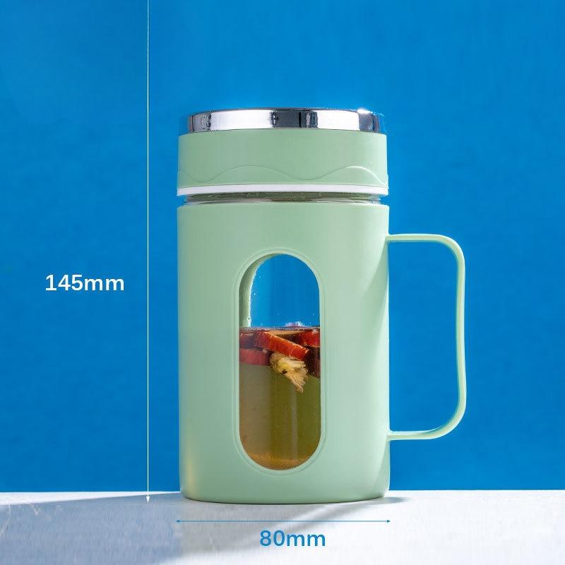 Double Layer Plastic Glass Cup with Handle - Ideal Office Water Cup and Promotional Gift