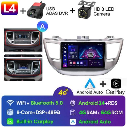 Fortress Voice Wireless CarPlay Android Auto Radio for Hyundai IX35 Tucson 3 2015 - 2018 4G Car Multimedia GPS 2din