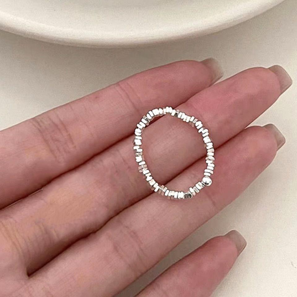 Broken silver a few taels irregular design ring natural freshwater pearl ring light luxury personalized ring ring