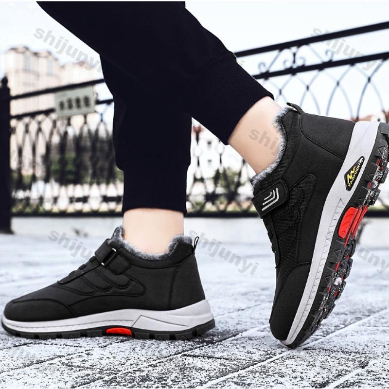 Herrstövlar Bomullsskor 2025 Vinter Nya Varma Vandringsskor Plysch Halkfria Bekväma Utomhus Snöstövlar Botas Para Hombre