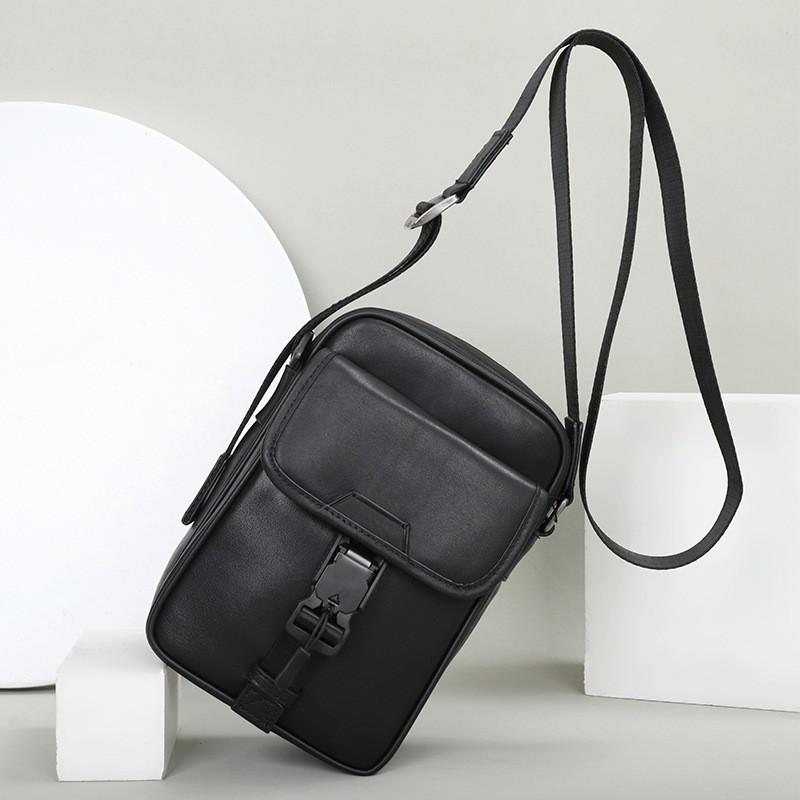 Men s New Crossbody Bag Top Layer Cowhide Single Shoulder High-end Trendy Neutral Style